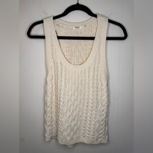 Dylan Ivory Cable Knit Sleeveless Top, Size XS